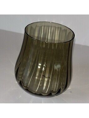 Gray Swirl Tapered Glossy Glass Tumbler Drinkware
